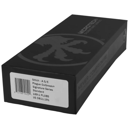 Nóż automatyczny Microtech Stitch-A Signature S/E Plague Outbreak Aluminium, Plague Outbreak M390 by Borka Blades and Tony Marfione (169-1PLOBS)