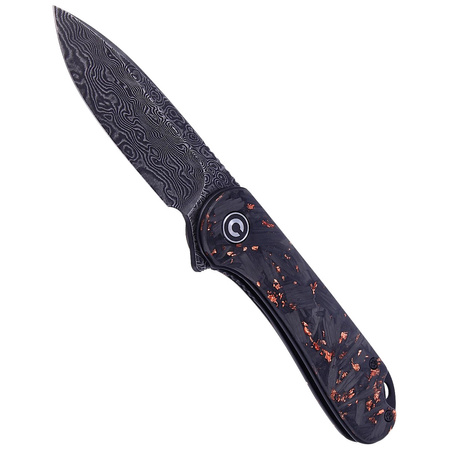 CIVIVI Elementum Flipper Shredded Carbon Fiber / Copper, Damascus (C907C-DS3)
