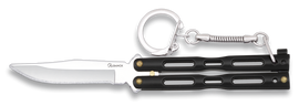 Martinez Albainox Balisong Keychain Knife Black Zamak, Mirror 3Cr13Mov (02179-N)