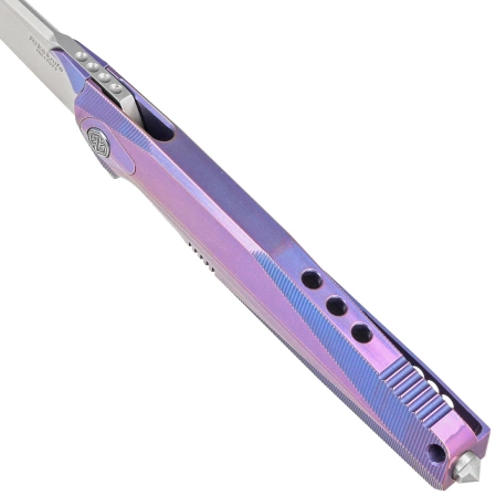 Nóż składany Rike Knife RK1707T-B Blue Titanium, Bead Blasted / Satin M390