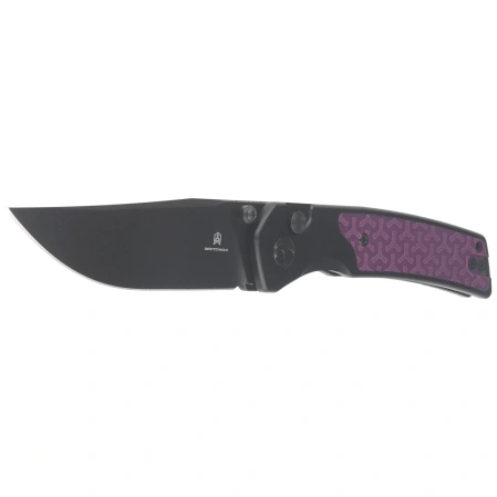 Bestechman Icebreaker Knife Black Aluminum / Purple G10, Black PVD D2 (BMK16C)