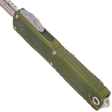 Microtech Ultratech Gen III ZBP Bayonet OTF Knife OD Green Aluminum, Apocalyptic M390MK by Tony Marfione (1120-10APOD)