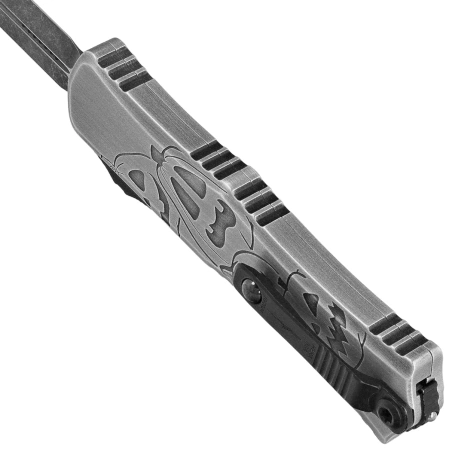 Microtech Hera II Mini D/E Signature OTF Knife Jack-o'-Lantern Aluminum, Black Apocalyptic M390MK by Tony and Sean Marfione (1702M-1 BMHWJLS)