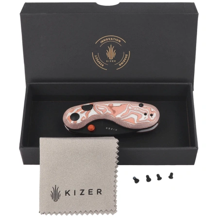 Kizer Microbe Knife Copper Foil G10, Black PVD 14C28N by Maksim Epifantsev (V2742A12)