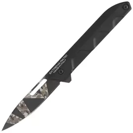 Extrema Ratio Ferrum T Knife Black Warfare Aluminum, Geotech Camo N690 (04.1000.0367/BDW/BLK)