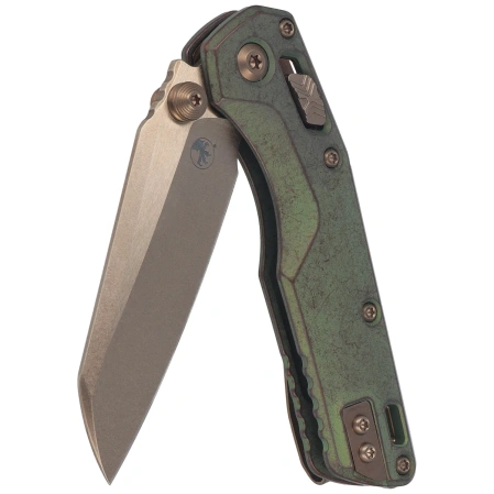 Nóż składany Microtech MSI Ram-Lok Mini S/E Marfione Select Slab Side Antique Green Titanium, Bronzed M390MK by Tony Marfione (210M-13MS2)