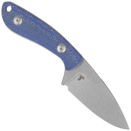 Noż Kubey Bloom Blue Micarta, Beadblasted 14C28N by Scott Halpern (KU411B)