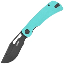 Kubey Gurkha Knife Light Blue G10, Blackwashed 14C28N by Johan Jordaan (KU397F)