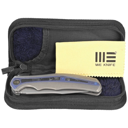 WE Knife Zonda Gray Hand Rubbed Titanium / Marble Carbon Fiber, Gray Hand Rubbed CPM 20CV by Kellen Bogardus (WE22016-4)