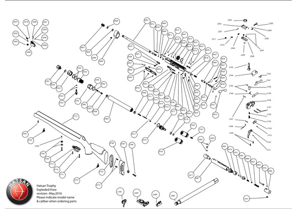 Sworzeń zwalniania do wiatrówki Hatsan AT44, Airmax, Nova, Gladius, Trophy (2618)