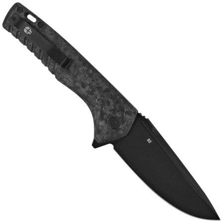 Tekto F3 Charlie Knife Forged Carbon, Black HW, Black D2