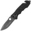 K25 Folding Knife – Black Aluminum/Rubber Handle, Titanium-Coated 7Cr17MoV (19625)