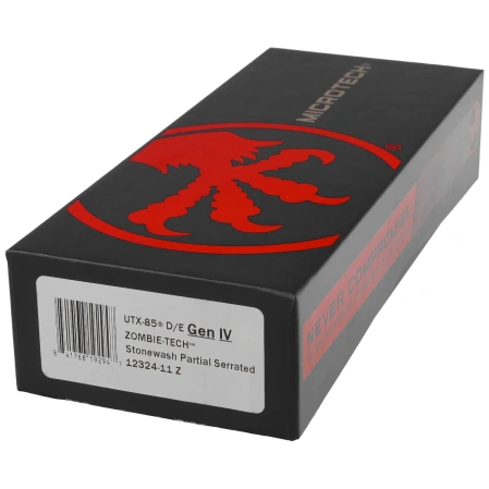 Microtech UTX-85 Gen IV D/E OTF Knife Zombie Aluminum, Stonewashed P/S M390MK by Tony Marfione (12324-11Z)