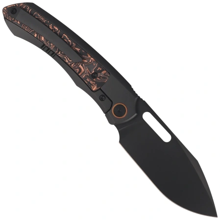 Nóż składany Remette Orca Black Titanium/Copper Foil Carbon Fiber, Black DLC Pearlescent M390 (ORCATB)