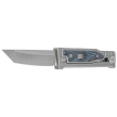 Nóż grawitacyjny Reate EXO-M Gravity T/E Bead Blasted Titanium/Damascus Blue-Black G10, Satin Elmax