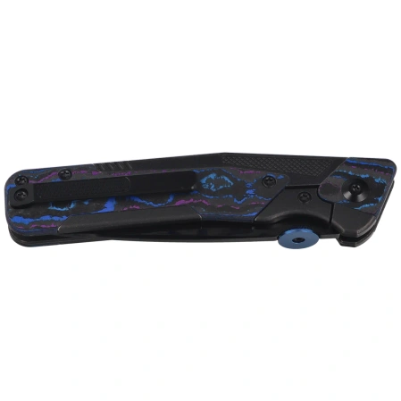 Kizer Sable Chief Knife Black Titanium / Camo Carbon Damtanium, Polished DLC Ultra K390 by Jonathan Styles (Ki3745A1)