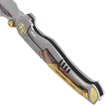 Nóż składany Remette Scepter Gray Titanium/Timascus, Pearlescent Surface M390 (SCPT-A)