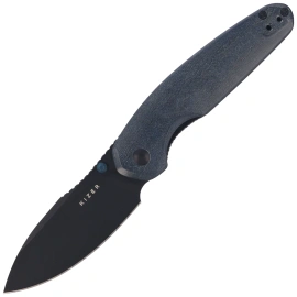 Kizer Meteora Knife Blue Canyon Richlite, Black PVD Nitro-V by Evgeniy Bulychev (V3730A3)
