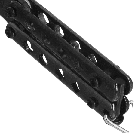 Third Decor Habitat Balisong Poker Knife Keychain, Black Stainless Steel, Black 420 (TH-K0101N)