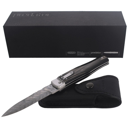 Mikov Predator Wildcat Buffalo Horn, Damascus PMC27 Knife (241-DR-1/KP)