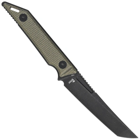 Kubey Goliath Knife Green Micarta, Blackwashed 14C28N by Jake Hoback (KU430F)