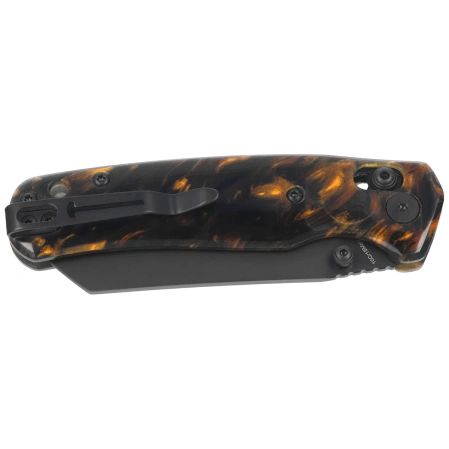 Bestechman Cicada's Wing Knife Dark Gold Resin, Black PVD 10Cr15MoV (BMK06S)