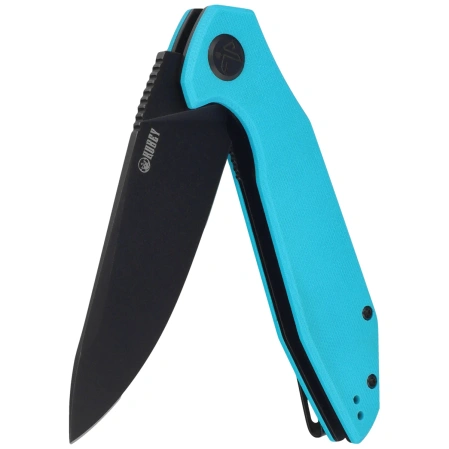Kubey Nova KU117S Knife, Light Blue G10, Blackwashed 14C28N