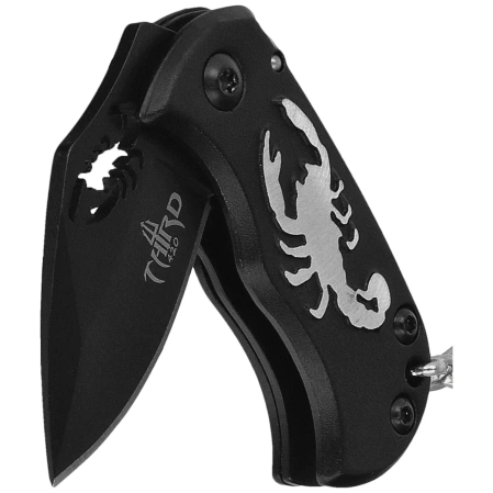 Nóż składany brelok Third Decor Habitat Scorpion Black Aluminium, Black 420 (N201S)