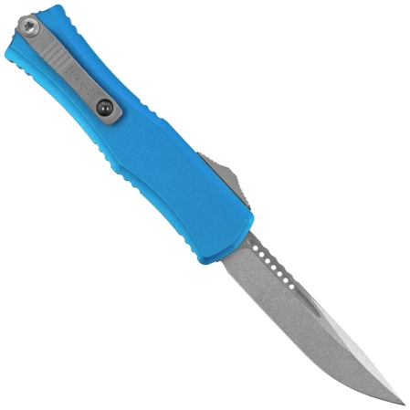 Microtech Hera II Mini S/E Blue Aluminum, Stonewashed M390MK by Tony and Sean Marfione (1703M-10BL)