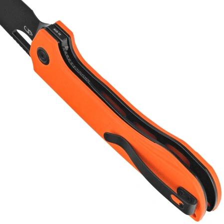 Kubey Elang Knife Orange G10, Blackwashed AUS-10 by Sebastian Irawan (KU365B)
