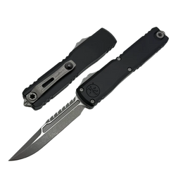 Microtech Ultratech Gen IV Interceptor Signature OTF Knife Black Aluminium, Apocalyptic M390MK by Tony Marfione (11174-10APS)