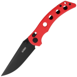 Kubey Hound KU172E Knife Red G10, Blackwashed 14C28N by Maksim Tkachuk