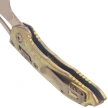 Nóż składany Microtech M-Stitch Ram-Lok S/E Marfione Select Antique Gold Slab Side Titanium, Bronze HW, Bronzed Stonewashed M390MK by Borka Blades and Tony Marfione (169MRL-13MS2)