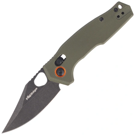 FoxEdge Crew Knife OD Green G10, Black Stonewashed 9Cr14Mov (FE-039 G10OD)