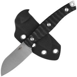 Bestech Heidiblacksmith#3 Sheepsfoot Knife Black G10, Satin 14C28N by Heidi (BFK07A)