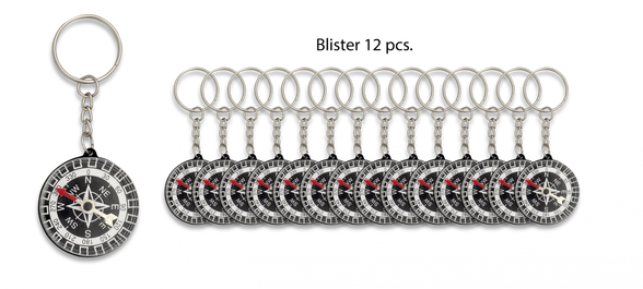 Barbaric Keychain with Compass, Gray ABS (33894)