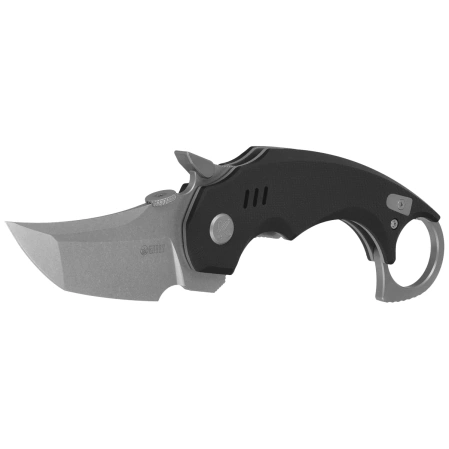 Kubey Jaw Tanto Knife Black G10, Beadblasted 14C28N by MUZI Design (KU439A)