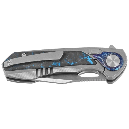 Nóż składany Remette RT-Saker Falcon Gray Titanium / Carbon Fiber, Manual Fine Grinding Satin S45VN (ASTP-1)