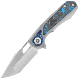 Nóż składany Remette RT-Saker Falcon Gray Titanium / Carbon Fiber, Manual Fine Grinding Satin S45VN (ASTP-1)