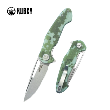 Kubey Dugu Knife Camo G10, Beadblasted 14C28N (KU210H)