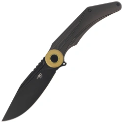 Bestech Seraph Knife Black Bronze Titanium, Black Stonewashed M390 by Kombou (BT2403E)