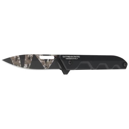 Extrema Ratio Ferrum T Knife Black Warfare Aluminum, Geotech Camo N690 (04.1000.0367/BDW/BLK)