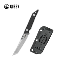 Kubey Goliath Knife Black G10, Beadblasted 14C28N by Jake Hoback (KU430A)