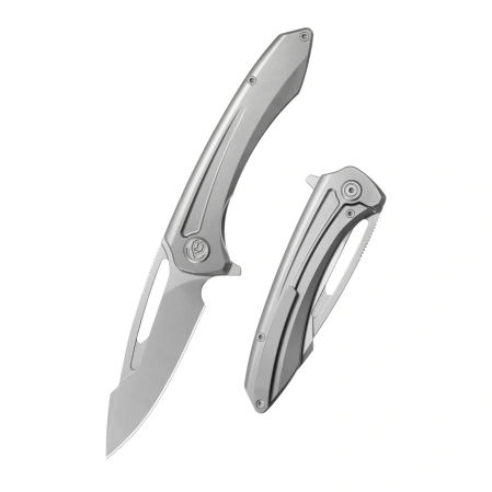 Nóż składany Kubey KB Merced Gray Titanium, Beadblasted M390 by Sherif Manganas (KB352A)