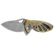 Nóż na szyję Rike Knife Mini Hummingbird Gold Titanium, Rose Damascus by Richard Wu (RK-MINI-GO)
