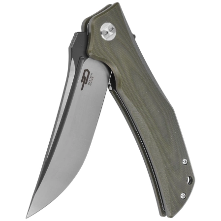 Bestech Scimitar Army Green G10, Gray/Satin D2 Knife (BG05B-2)