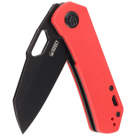Nóż składany Kubey Knife Duroc Red G10, Black Stonewashed AUS-10 by Colin Maisonpierre (KU332F)