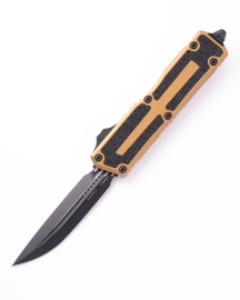 Nóż automatyczny OTF Microtech Scarab II Gen III D/E-S Tan Aluminium, Black M390MK by Tony Marfione (1180-1TA)