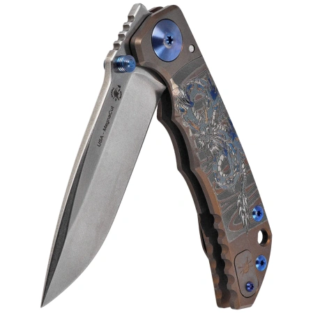 Nóż składany Spartan Blades Harsey Folder ''Dragon'' Bronze Titanium, Stonewashed MagnaCut by William W. Harsey (SF5Dragon)