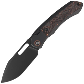 Nóż składany Remette Orca Black Titanium/Copper Foil Carbon Fiber, Black DLC Pearlescent M390 (ORCATB)